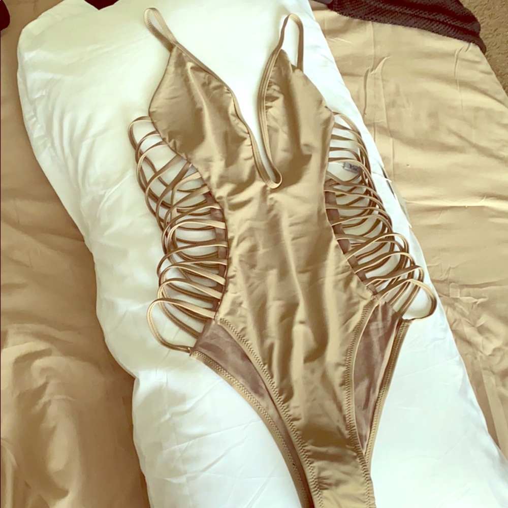 Brand new Sexy mocha latte one piece bathing suit